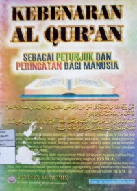 Image of Kebenaran Al-Qur`an