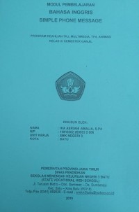 Image of Simple Phone Message: Modul Pembelajaran Bahasa Inggris Program Keahlian TKJ, Multimedia, TP4, Animasi Kelas XI Semester Ganjil